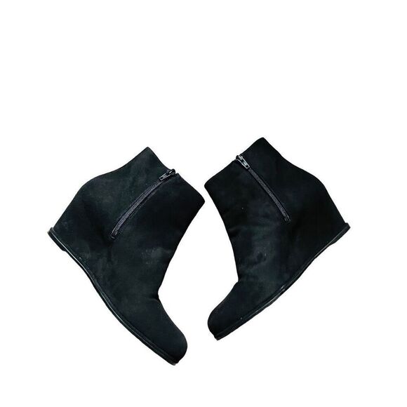 STUART WEITZMAN black Sidetrack suede wedge ANKLE BOOTS sz 8.5 - Picture 2 of 9